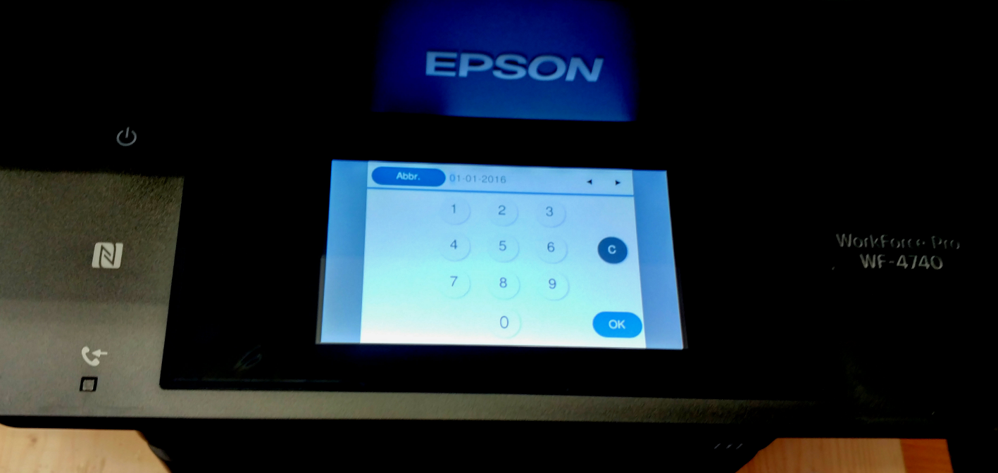 Epson WorkForce Pro WF-4740DTWF - Datum- und Zeiteinstellung